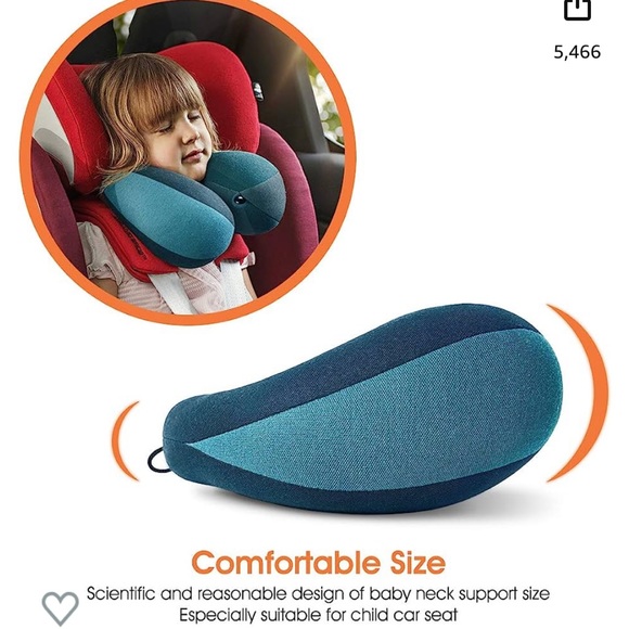 INFANZIA Kids Chin Supporting Black/Grey Travel Neck Pillow - Picture 5 of 6